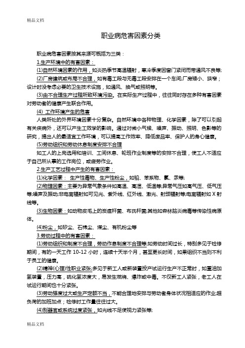 职业病危害因素分类及防护措施资料