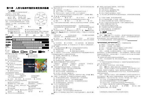 高中地理必修二第六章地理试题及答案