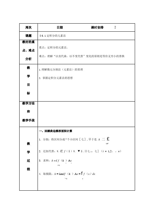 定积分的元素法