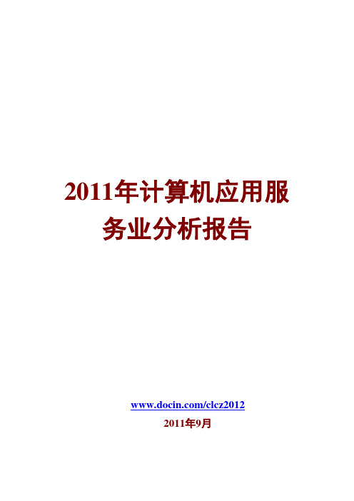 计算机应用服务业分析报告2011