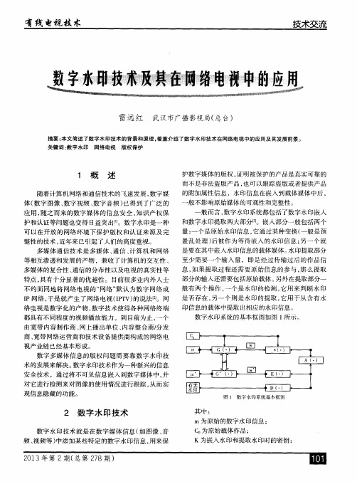 数字水印技术及其在网络电视中的应用