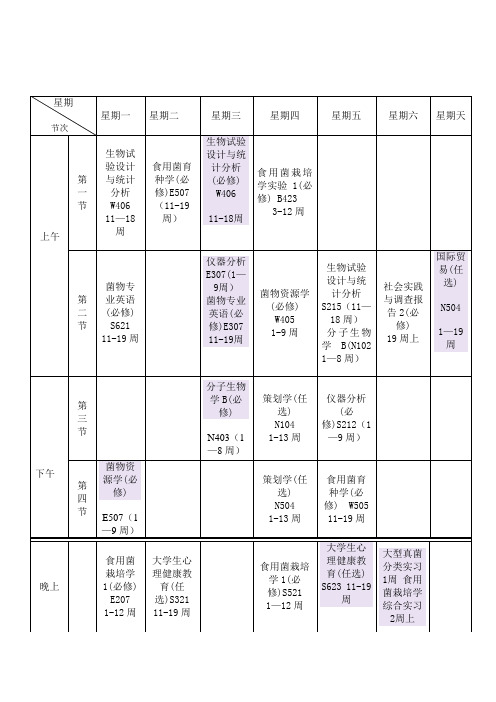 课程表制作模板