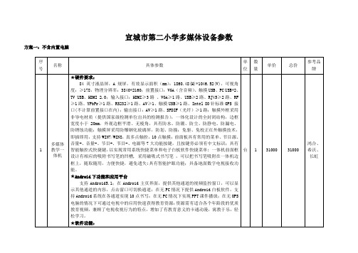 多媒体设备参数(84寸)