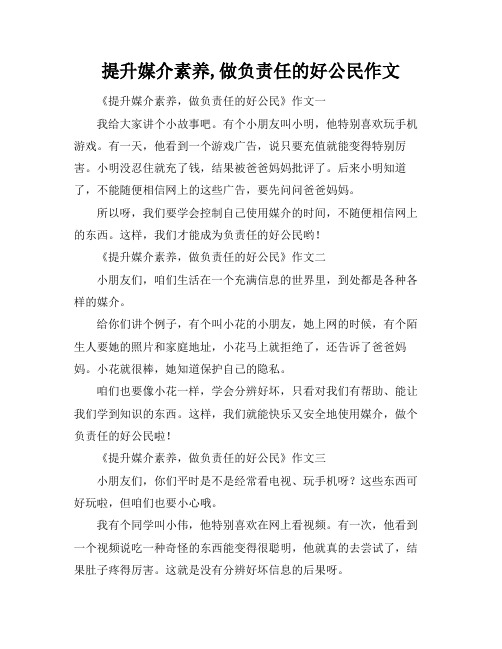 提升媒介素养,做负责任的好公民作文