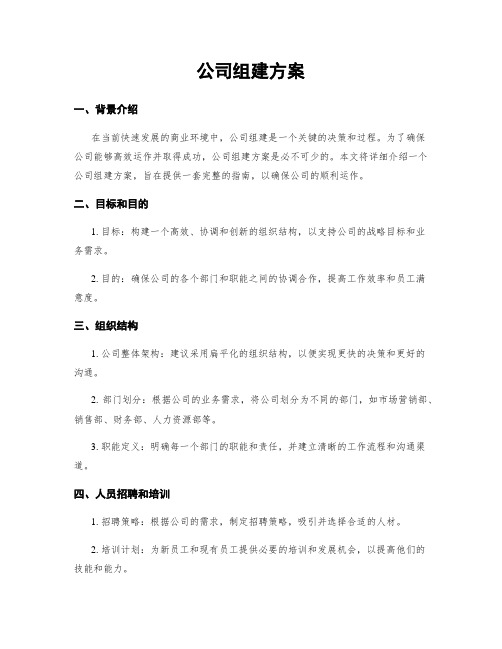 公司组建方案