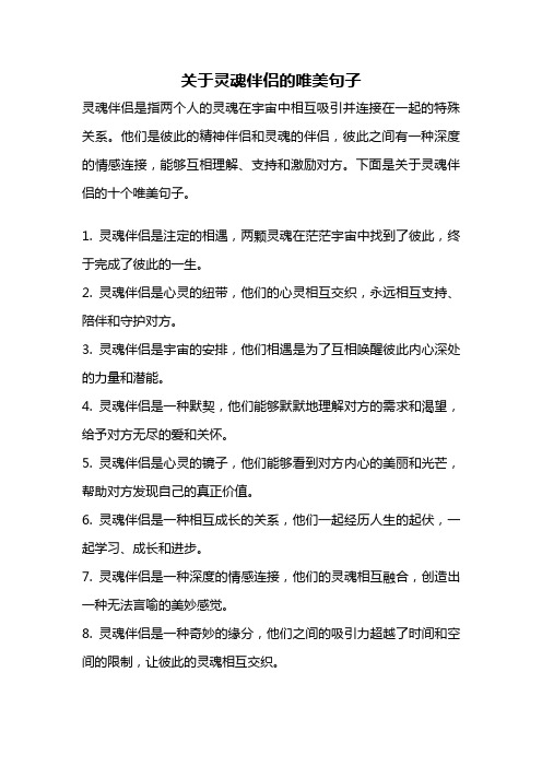 关于灵魂伴侣的唯美句子