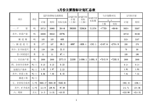 1月份计划表(定稿)