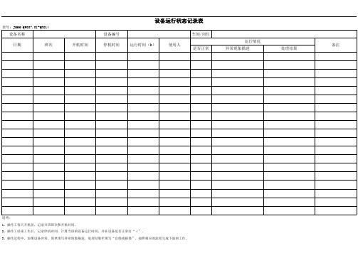 设备运行状态记录表