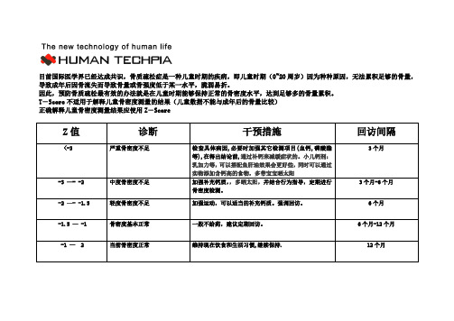 儿童骨密度评估表