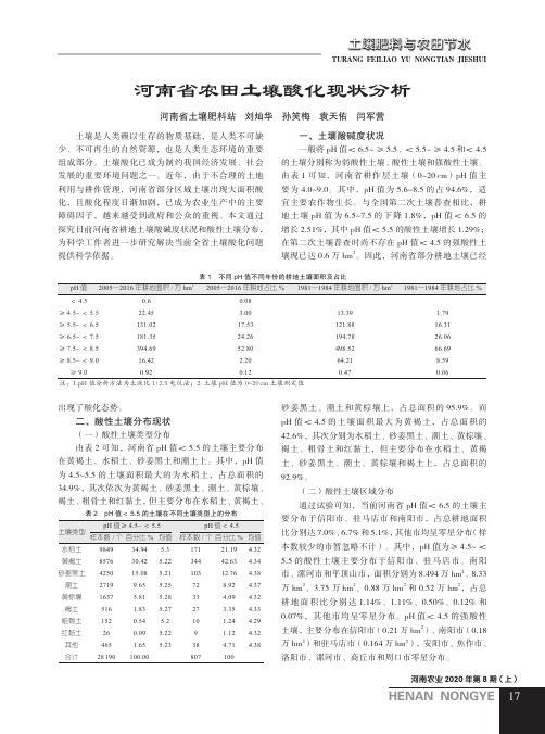 河南省农田土壤酸化现状分析