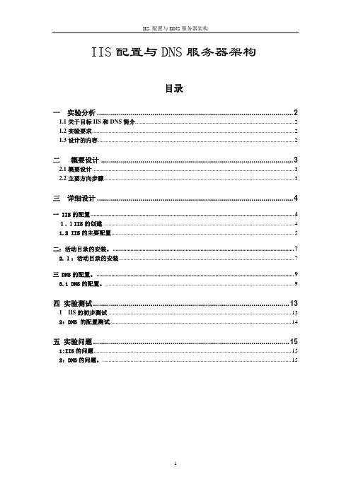 IIS配置与DNS服务器架构