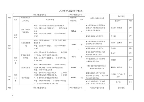 风险与机遇评估分析表