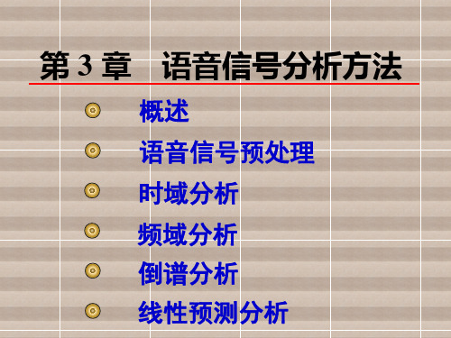 语音信号处理第3章 语音信号分析方法