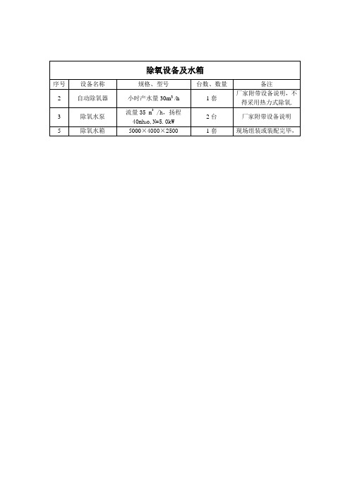 除氧器参数