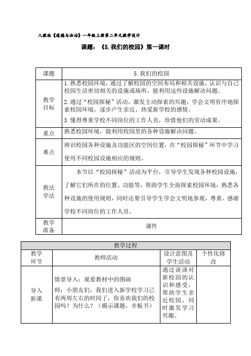 小学思想政治_《我们的校园》教学设计学情分析教材分析课后反思