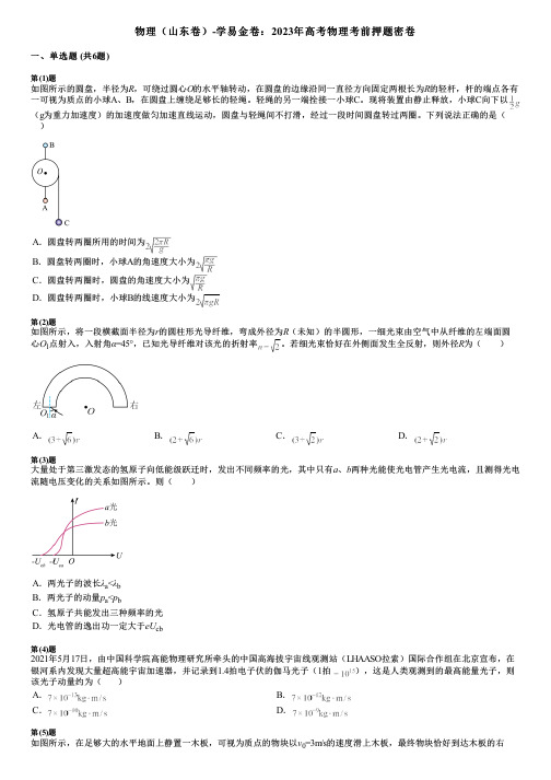 物理(山东卷)-学易金卷：2023年高考物理考前押题密卷