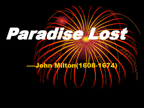 paradise lost  弥尔顿失乐园