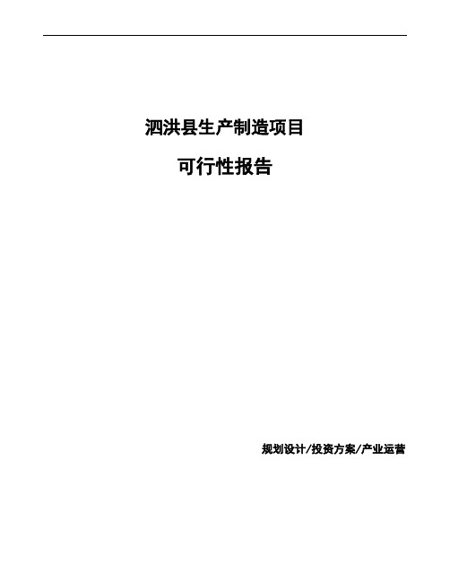 泗洪县项目可行性报告(备案)