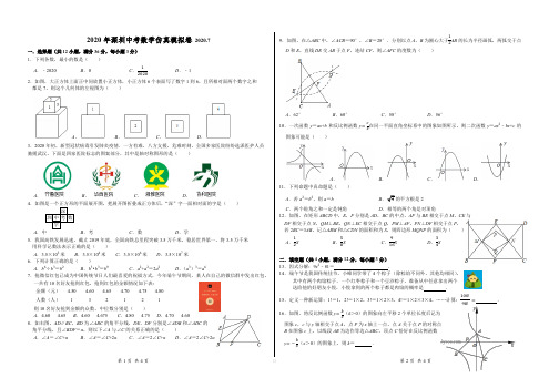 2020年深圳中考数学仿真模拟卷