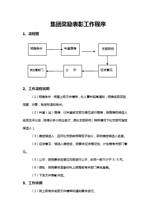 集团奖励表彰工作程序