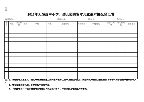 17年最新版留守儿童统计表