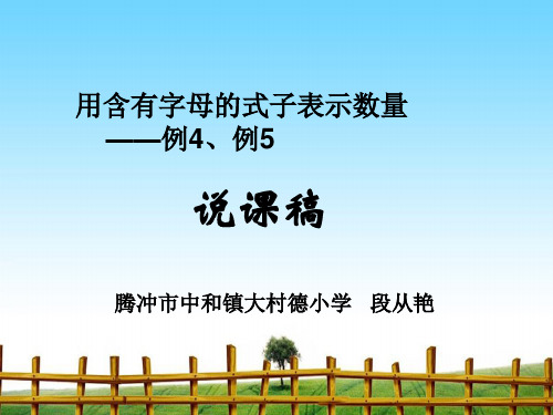 【最新】课件-段从艳-用字母表示数例4、例5说课稿PPT