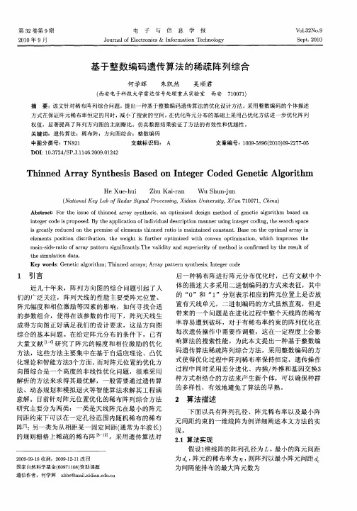 基于整数编码遗传算法的稀疏阵列综合