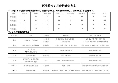 医美整形3月营销运营计划方案