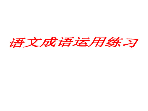 正确使用成语练习题(有分析有答案)