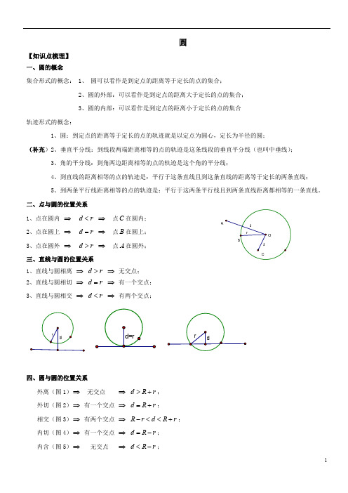 圆知识梳理+题型归纳附答案-(详细知识点归纳+中考真题)