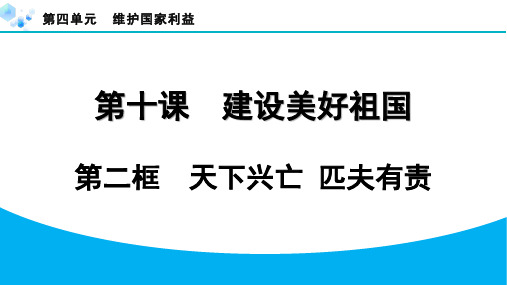 八年级上册道德与法治【习题】10.2 天下兴亡 匹夫有责