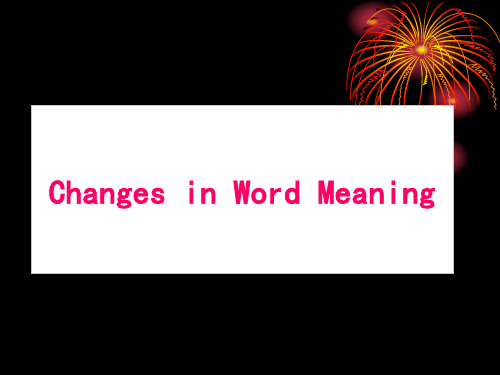 词汇学_Changes_in_Word_Meaning