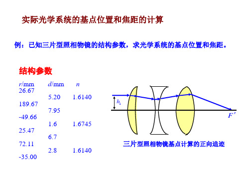 工程光学三片型照相物镜的结构参数计算