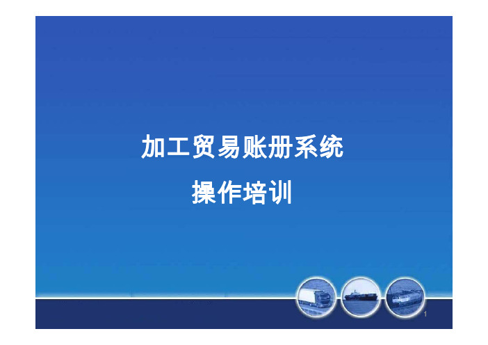 金关二期加工贸易账册系统操作指南