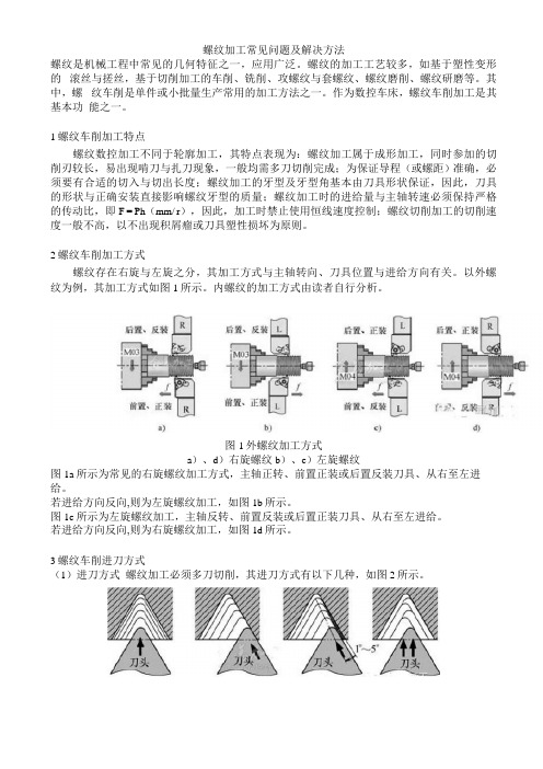 螺纹加工常见问题及解决方法