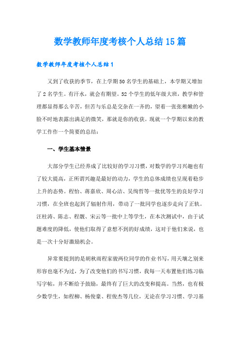 数学教师年度考核个人总结15篇