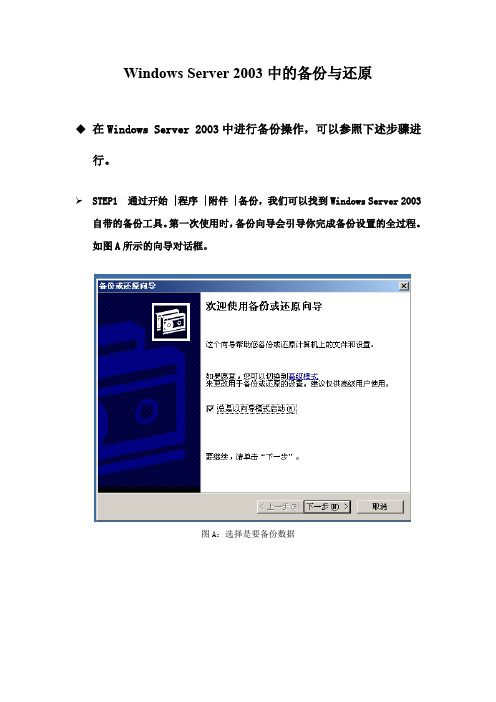 Windows-Server-2003中的备份与还原