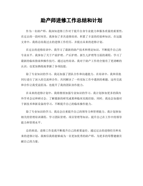 助产师进修工作总结和计划