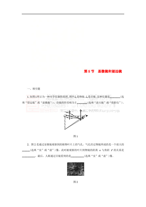 八年级物理上册 5.5显微镜和望远镜练习 (新版)新人教版