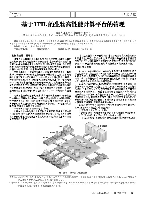 基于ITIL的生物高性能计算平台的管理