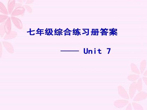 (2012秋)七年级练习册答案