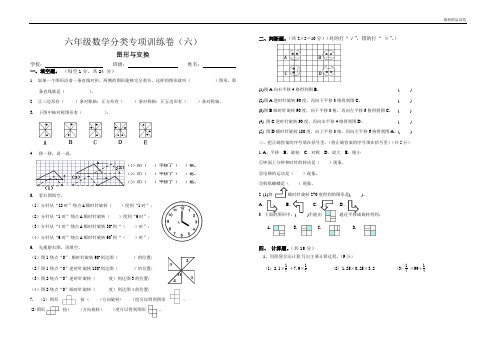 最新2017人教版(内部密卷)六年级数学分类专项训练卷(六)