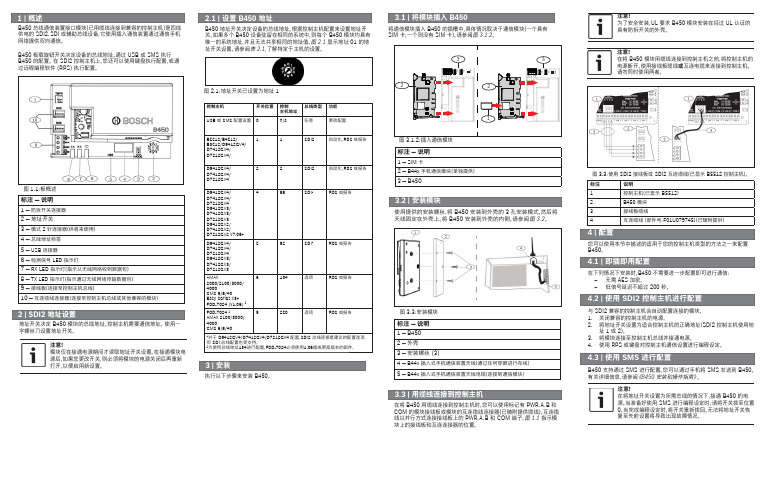 博世 B450 通信模块操作指南说明书