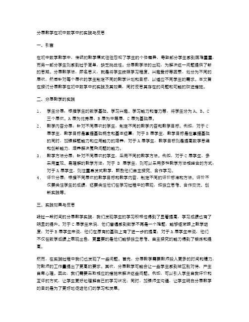 分层教学在初中数学中的实践与反思