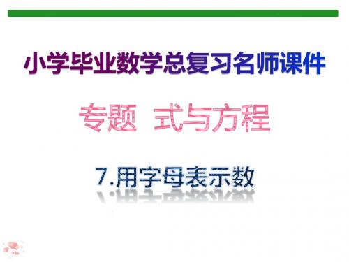 7.用字母表示数 考点大全·专题 数的认识_小学毕业数学总复习名师课件