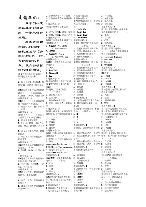 2010信息技术会考理论复习题