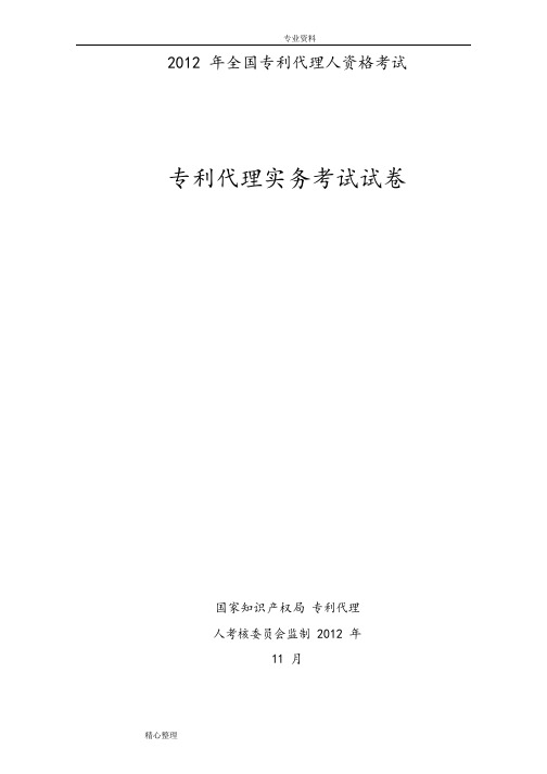 2013专利代理人资格考试实务答案解析