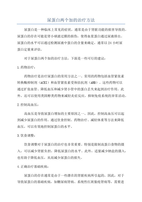 尿蛋白两个加的治疗方法