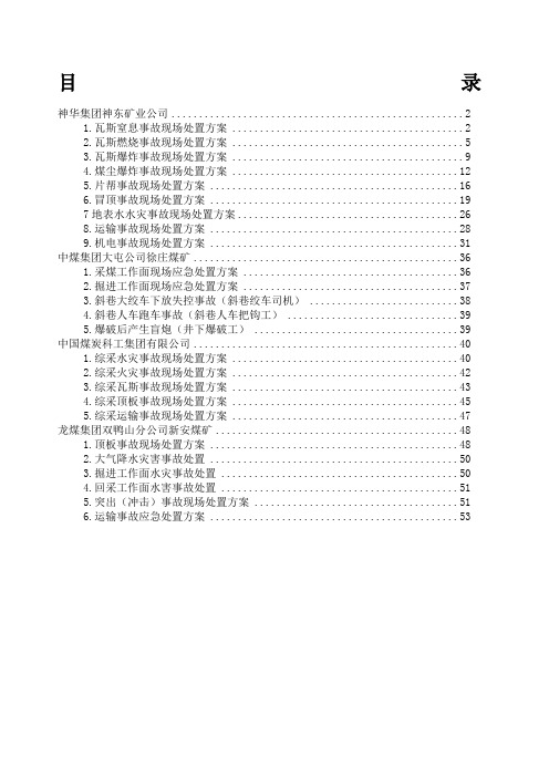 神华集团神东矿业公司瓦斯、冒顶片帮等事故应急预案