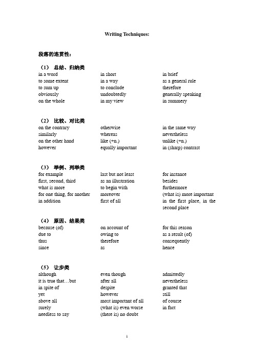 writing techniques英语基本写作技巧小结